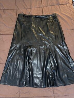 NWT Marc New York Black Pleather Long Maxi Skirt Size XL
